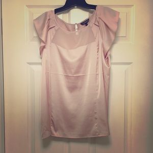 Express flutter sleeve shell top